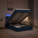 Ottomani voodi madratsi ja led-idega sinine 120 x 190 cm kangas
