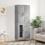 K&otilde;rge kapp, betoonhall, 69,5 x 34 x 180 cm,tehispuit