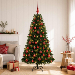 Tehisj&otilde;ulukuusk koos kaunistustega 120 cm 150 led-i soe valge