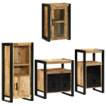 Vannitoa m&ouml;&ouml;bleset 4 tk pruun 55 x 35 x 60 cm tugev mango puit
