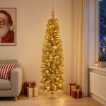 Kunstlik &otilde;huke j&otilde;ulupuu koos kaunistustega 180 cm 300 led-i