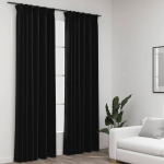 Pimendavad kardinad konksudega, 2 tk antratsiit 140 x 245 cm