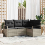 Diivanikomplekt 4 pcs helehall pol&uuml;rotang
