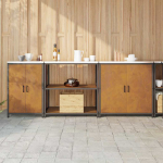 K&ouml;&ouml;givarustus riiuliga muu ladustamisega 3 pcs rooste teras