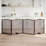 Kokkupandav koerav&auml;rav uksega, 4 paneeli, pruun tamm, 320 cm