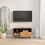 Tv kapp, pruun ja must, 80x33,5x46 cm, mangopuit