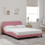 Voodiraam peatsiga dover roosa 120x200 cm samet