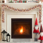 J&otilde;ulupallide lipuvaks roosa kuld 186 cm pol&uuml;st&uuml;reen