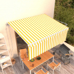 Automaatne varikatus rulooga, 4 x 3 m, kollane/valge