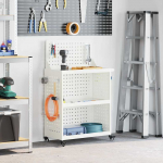 T&ouml;&ouml;riistade k&auml;ru valge 65 x 35 x 111 cm k&uuml;lmvaltsitud teras