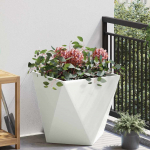 Taimekast valge 50 x 50 x 50 cm teras