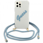 Guess GUHCP12LCRTVSBL iPhone 12 Pro Max 6.7" blue/blue hardcase Script Vintage