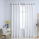 Pimendavad kardinad metallr&otilde;ngastega 2 tk, valge, 140 x 245 cm