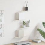 Seinariiul riiuliga ladustamisega 4 pcs valge 30 x 9 x 2,5 cm