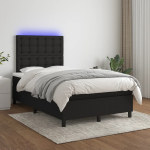 Kontinentaalvoodi madrats ja led, must, 120x200 cm, kangas