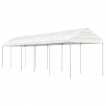 Katusega varjualune, valge, 11,15 x 2,28 x 2,69 m, pol&uuml;et&uuml;leen
