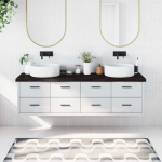Vannitoa tasapind, tumepruun, 180x60x(2-6)cm t&ouml;&ouml;deldud t&auml;ispuit