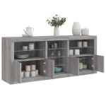 Puhvetkapp led-tuledega, hall sonoma tamm, 162x37x67 cm