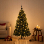 Tehisj&otilde;ulukuusk koos kaunistustega 150 cm 150 led-i soe valge
