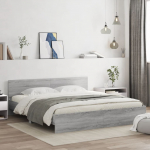 Led-tulede ja peatsiga voodiraam,hall sonoma tamm, 180 x 200 cm