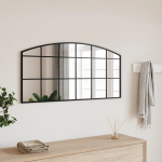 Seinapeegel, must, 100 x 50 cm, kaarekujuline, raud