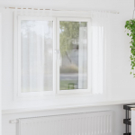 Voile kardin kardinatega 2 pcs valge 175 x 140 cm pol&uuml;ester