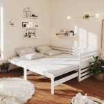 V&auml;ljat&otilde;mmatav p&auml;evavoodi, 2x(90x200) cm, valge, t&auml;ism&auml;nnipuit