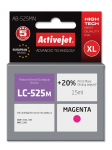 Activejet AB-525MN ink (replacement for Brother LC525M; Supreme; 15 ml; magenta). Prints 20% more than OEM.