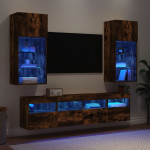 5-osaline telerikappide komplekt led-tuledega, suitsutatud tamm