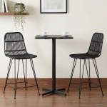 Baaritool 2 pcs must 44 x 54 x 96 cm rattan ja teras