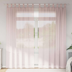 Aasadega voilee kardinad 2 tk, helepunased, 140 x 245 cm