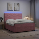 Led kastivoodiga madrats led-ribadega roosa 140 x 190 cm samet