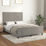 Voodiraam ilma madratsita, helehall, 140x200 cm, samet