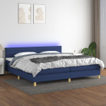 Kontinentaalvoodi madrats ja led, sinine, 200x200 cm, kangas