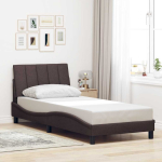 Voodiraam ilma madratsita hanko tumepruun 90x190 cm kangas