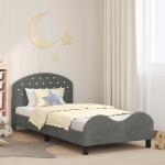 Laste voodiraam peatoega peaga tumehall 80 x 200 cm samet