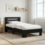 Peatsiga voodiraam must tamm 80 x 200 cm tehispuit