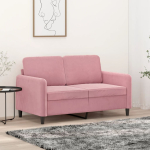2-kohaline diivan, roosa, 120 cm, samet