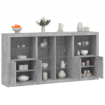 Puhvetkapp led-tulega, betoonhall, 202 x 37 x 100 cm