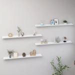 Seinariiulid, 4 tk, valge, 100 x 9 x 3 cm