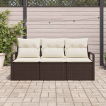 Diivanikomplekt 3 pcs pruun pol&uuml;rotang