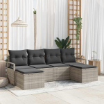 Diivanikomplekt 6 pcs helehall pol&uuml;rotang