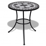 Bistroolaud, must ja valge, 60 cm, mosaiik