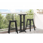 Baarilaud must 55 x 55 x 107 cm hdpe