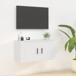 Seinale paigaldatav telerikapp, valge, 80 x 34,5 x 40 cm