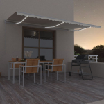 K&auml;sitsi sisset&otilde;mmatav varikatus led 600x350 cm kreemjas