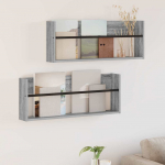 Ajakirja riiul 2 pcs hall sonoma 80 x 12 x 30 cm tehispuit
