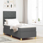 Led box spring voodi madratsiga tumehall 80 x 200 cm kangas