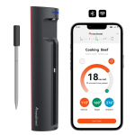 Meatmeet Pro Smart Kitchen Thermometer with Bluetooth App, Grill, Oven, Smoker - Black