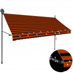 K&auml;sitsi sisset&otilde;mmatav varikatus, led, 300 cm, oranž ja pruun